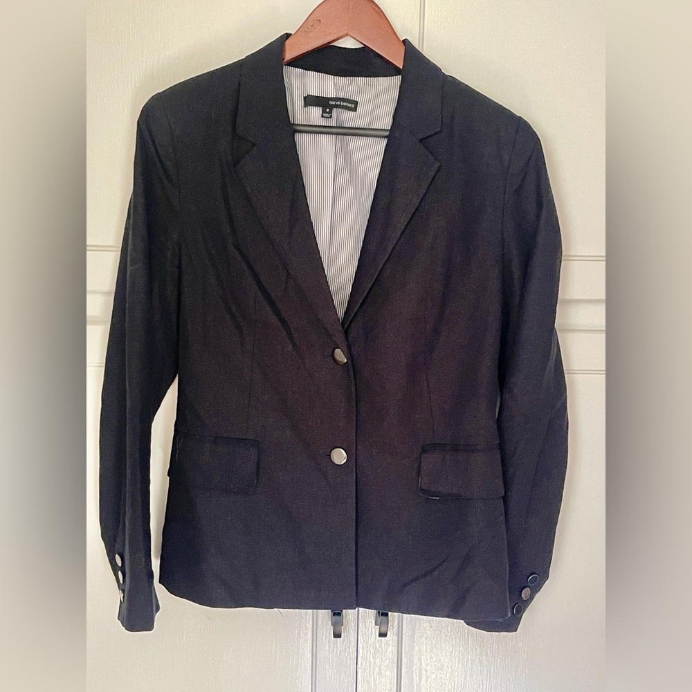 Navy Linen Blazer